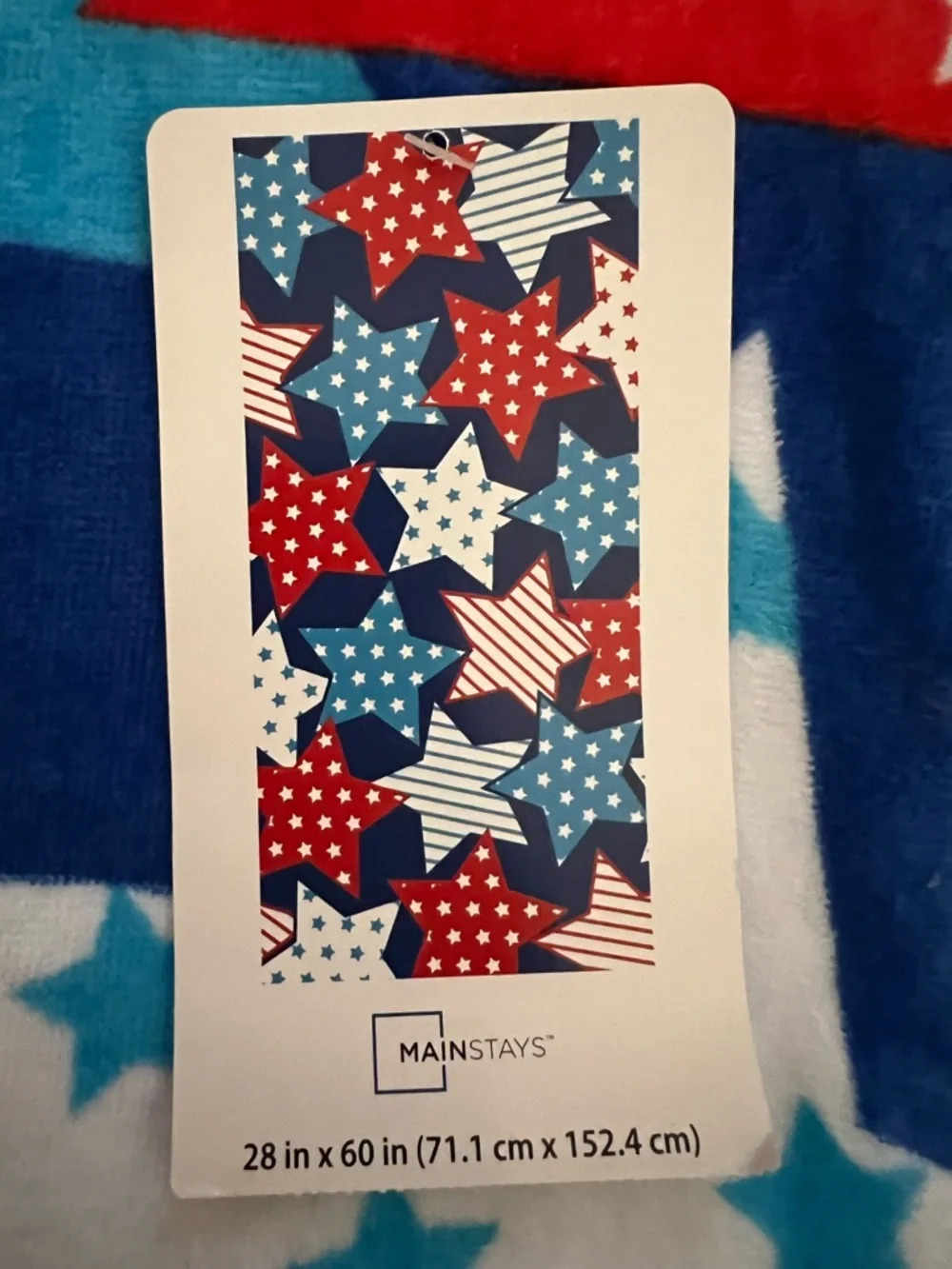 Mainstays Patriotic Star Spangles Red White and Blue Beach Towel